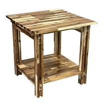 24.5"H, 24" Square Acacia Wood Architectural End Table, Natural