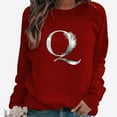 thumbnail image 2 of Pompotops Hiver Femmes Décontracté Manches Longues Hauts Dames Imprimé Chandail Blouse T-Shirt Chandail Liquidation, 2 of 4