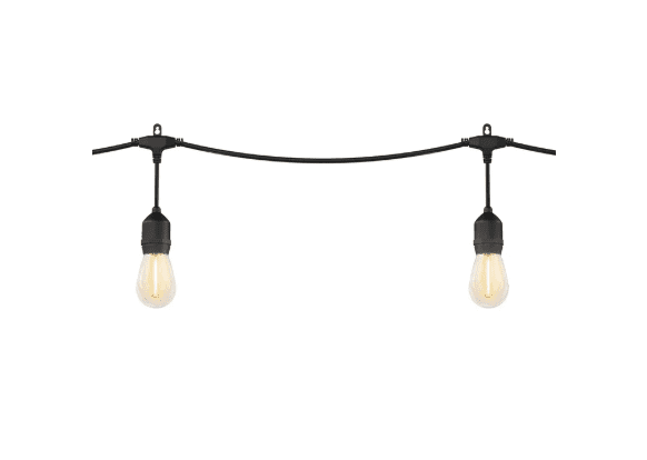 Artika Eclipse Solar String Lights 42 ft Outdoor, 20 LED S14 Bulbs with Remote, Waterproof Patio Lights with 10 ft Extension Cable