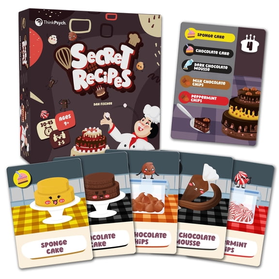 ThinkPsych Secret Recipes Card Game – Family Baking Strategy Fun for Ages 9  – 2 to 5 Players