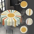 thumbnail image 6 of Colorful Sun Boho Style Bohemian Retro Waterproof Picnic Patio Party Round Table Cloth Cover Decorations Fabric 60 Inch Circular Tablecloth for 20-47 Inch Home Dining Room Kitchen Decor, 6 of 6