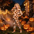 thumbnail image 2 of KPOPLK Halloween Pajamas Kid Girls Clothes Long Sleeve 2Pcs Tee/Pants Pjs Set Toddler Holiday Sleepwear Outfits,Size 6-7 Years, 2 of 9