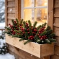 thumbnail image 2 of Christmas Artificial Flower Arrangement, Frosted Cedar Picks with Red Berries for Garden Home Living Room Balcony Decor, 2 of 8