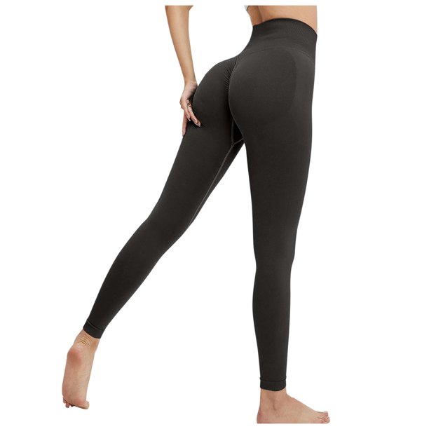 Pantalones de yoga sin costuras para mujer, color melocotón, de nylon y spandex, de cintura alta, para fitness, running, yoga y uso diario