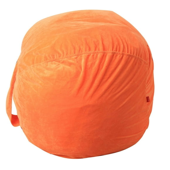 Big Sale! Home Textile Storage, Kids Stuffed Animal Plush Toy Storage Bean Bag Soft Pouch Stripe Fabric Chair Orange