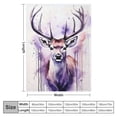 thumbnail image 4 of Fenyluxe Deer Antlers Watercolor Painting Cozy Throw Blanket for Bedroom Living Rooms Sofa Couch All Seasons Comfort Lightweight Anti-Wrinkle Blanket 60x80in, 4 of 6