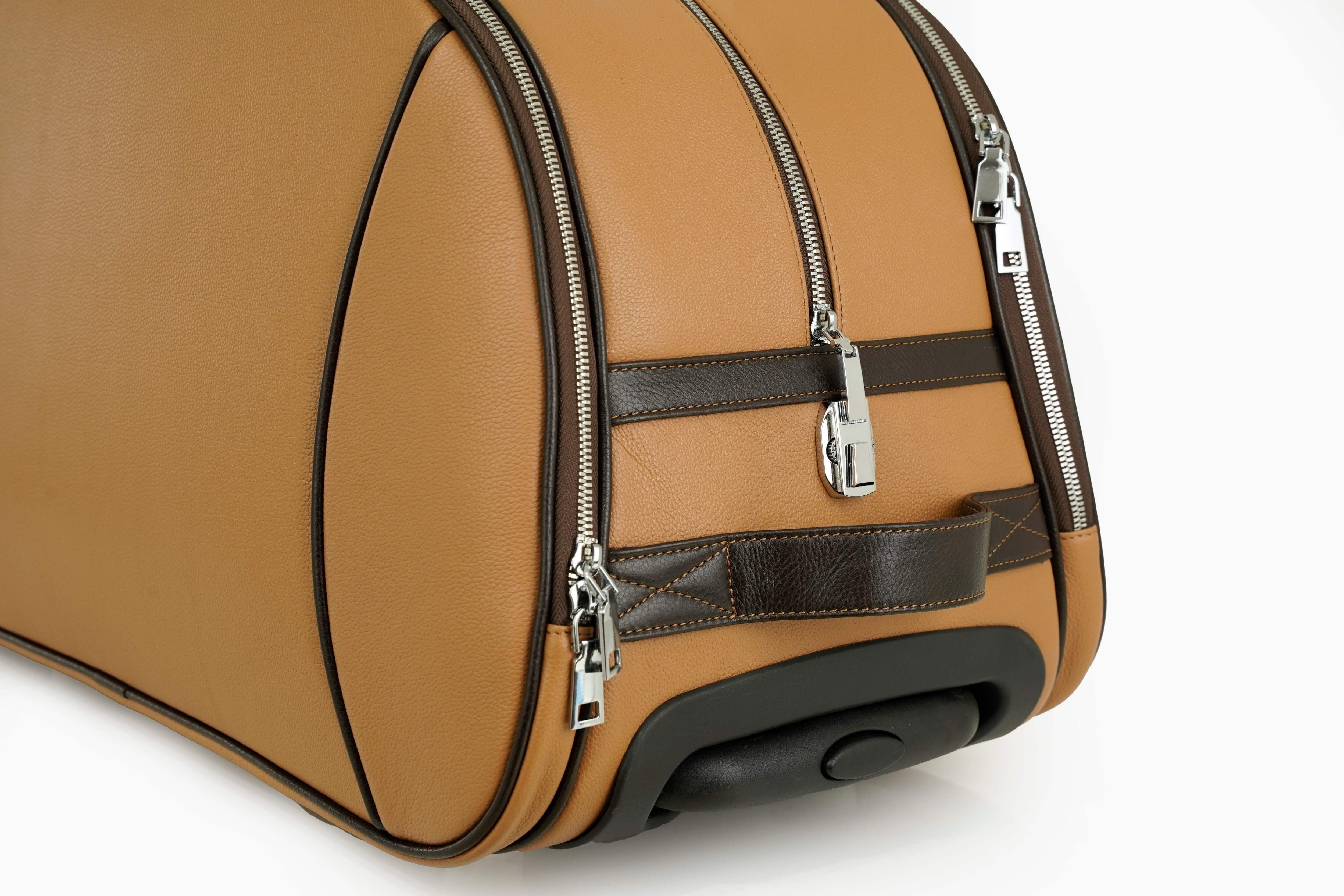 Boarding Pass Rolling Leather Duffel Brown — Limited Edition 20"