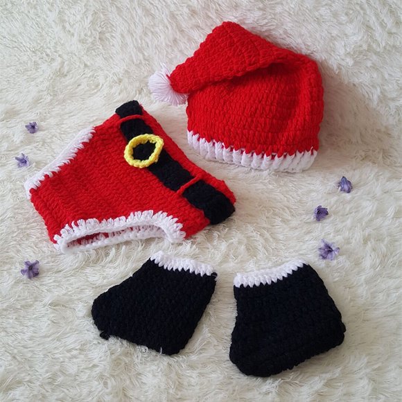 OULII 3 Pcs Costume de Performance en Acrylon pour Fête de Noël et Séance Photo en Couleurs Assorties