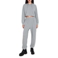 thumbnail image 1 of Lucakuins, conjunto de pijamas para mujer, 2 piezas, ropa de salón, trajes de Color sólido con cordón, sudaderas con capucha, Tops cortos y pantalones, ropa de dormir, trajes Lucakuins moda, 1 of 8