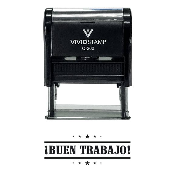 Vivid Stamp Buen Trabajo Spanish Teacher Self Inking Rubber Stamp (Black Ink) - Medium