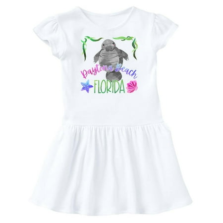 

Inktastic Daytona Beach Florida Cute Swimming Manatee Gift Toddler Girl Dress