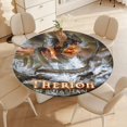thumbnail image 4 of Leviatán-theme Fitted Round Tablecloths Elastic Edged Table Covers Waterproof Table Cloth for Kitchen Holiday Party Tables Decor 150cm, 4 of 6