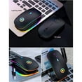thumbnail image 2 of Ratón recargable inalámbrico silencioso retroiluminado con LED ratón USB óptico ergonómico para juegos ratón para ordenador PC, 2 of 8