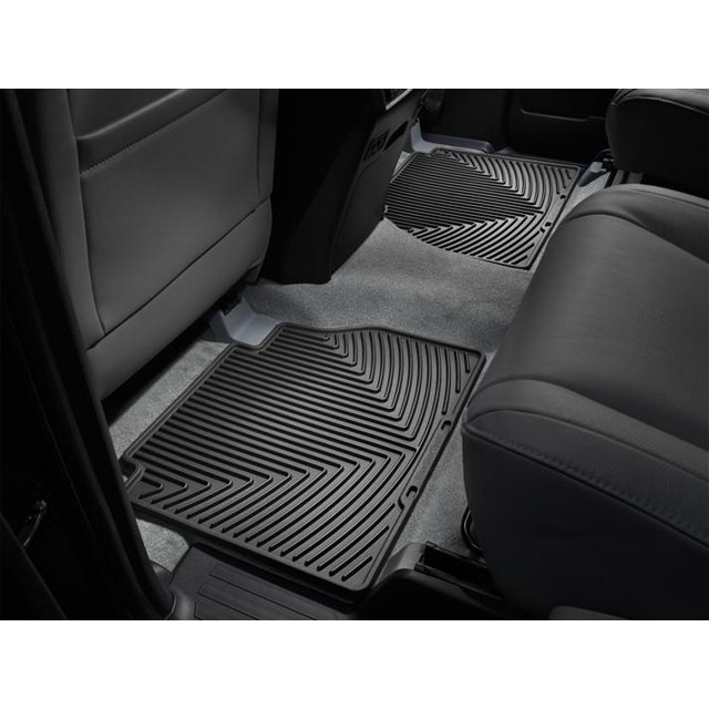Weathertech Floor Mat W140 All-Weather; Direct-Fit; Deeply Sculpted Channels; Black; Thermoplastic Elastomer TPE; 2 Piece
