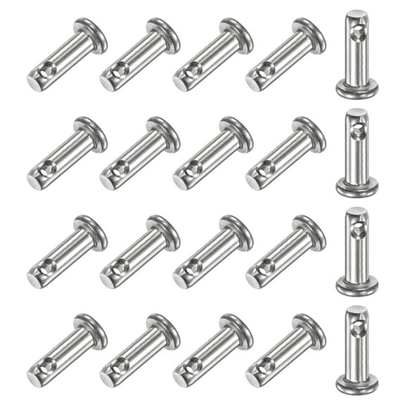 Uxcell 20-Pack Single Hole Clevis Pins, M4 x 12mm 304 Stainless Steel Flat Head Clevis Pins