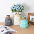 thumbnail image 3 of Flmtop Nordic Style Plastic Faux Ceramics Striped Vase Desktop Decor for Home, 3 of 7