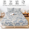 thumbnail image 5 of Twin XL Size Fitted Sheet Set - Blue Paisley 2 Piece Bedding Sets 16" Deep Pocket Fitted Sheet with 1 Pillowcases, Vintage Boho Flower Botanical Leaf Branch Brushed Microfiber Hotel Luxury Bed Sheets, 5 of 9