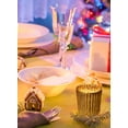 thumbnail image 4 of Modern Ribbed Amber Glass Votive Holder - 2.75" Tall, Set of 6, 4 of 9