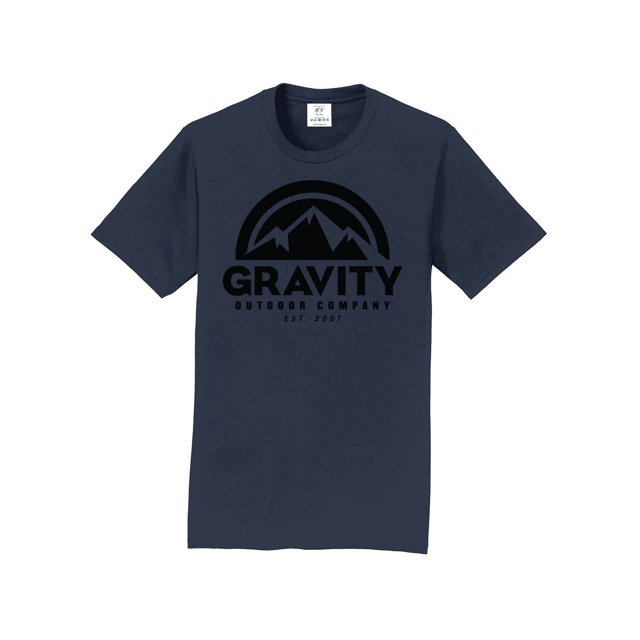 Gravity Outdoor Co. Short-Sleeve T-Shirt - Navy - Black Logo - 2XL