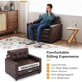 thumbnail image 4 of VINGLI Modern Chenille Convertible Accent Sleeper Sofa, Rustic Brown, 4 of 18