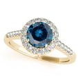 thumbnail image 1 of Aonejewelry 1.30 Ct. Halo Blue Diamond Engagement Ring Crafted In 14k Yellow Gold, 1 of 2