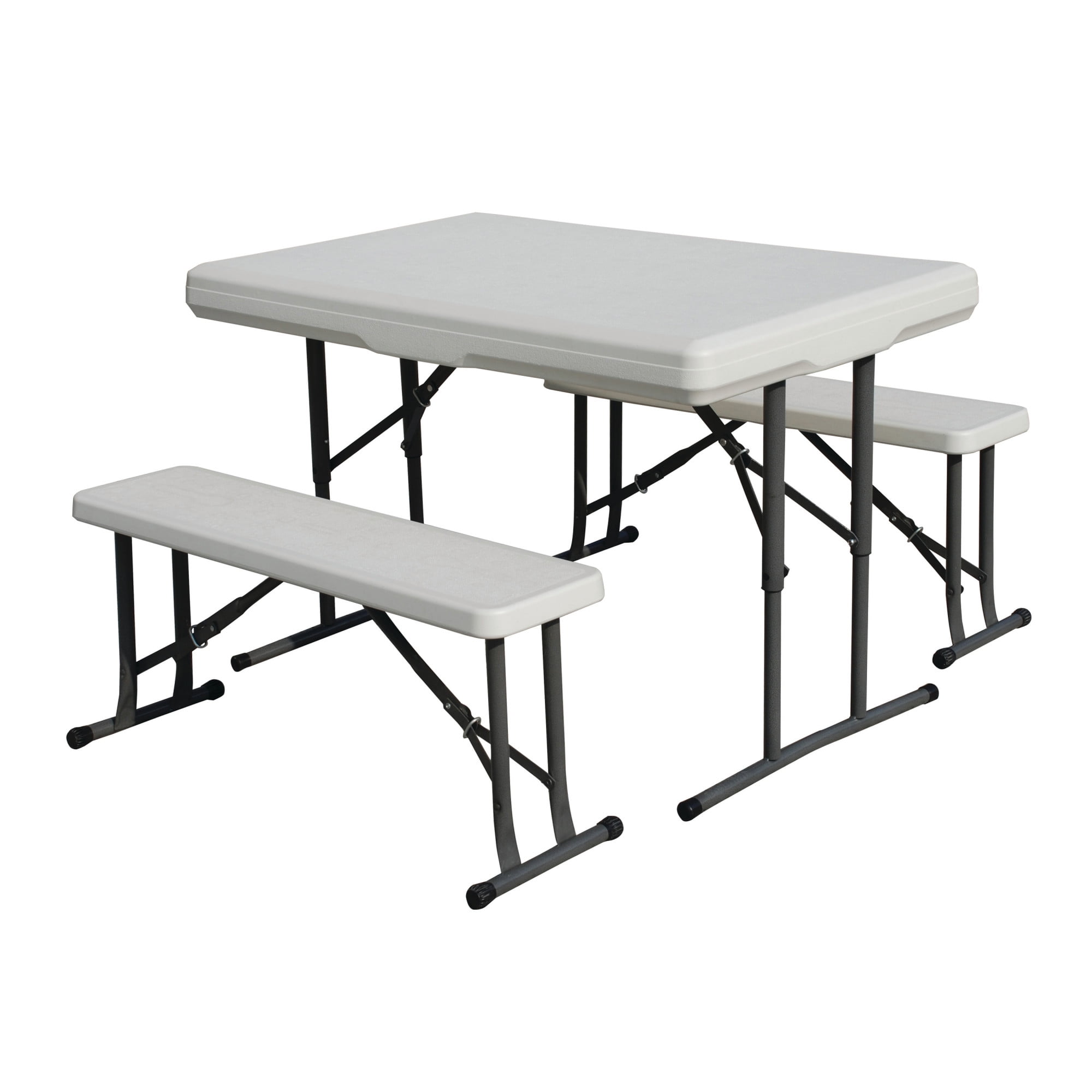 Outdoor Foldable Aluminum Picnic Table with Bench Seats robust and weatherproof 