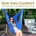 thumbnail image 3 of Sunnydaze Caribbean Indoor and Outdoor Soft-Spun Polyester Hammock Hanging Chair - Blue, 3 of 11