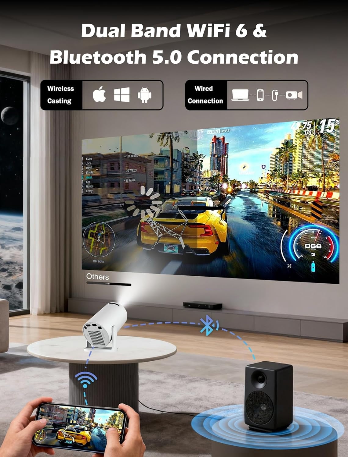 ViewSonic PX706HD - 1080p Short Throw Gaming Projector with 3000