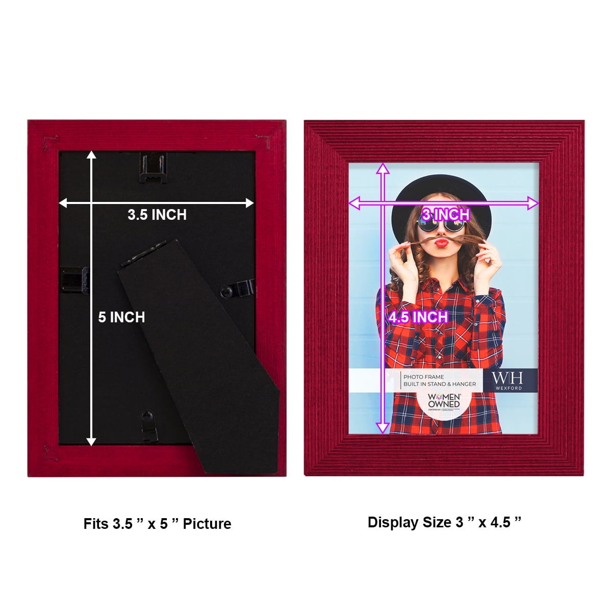 Wexford Home Textured 3.5" x 5" Red Picture Frame (Set of 6)