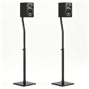 MountLiving Universal Speaker Stands, Height Adjustable Extend 30.7" to 39.7" for Satellite & Bookshelf Speakers,1 Pair，up to 11 lbs Per Stand