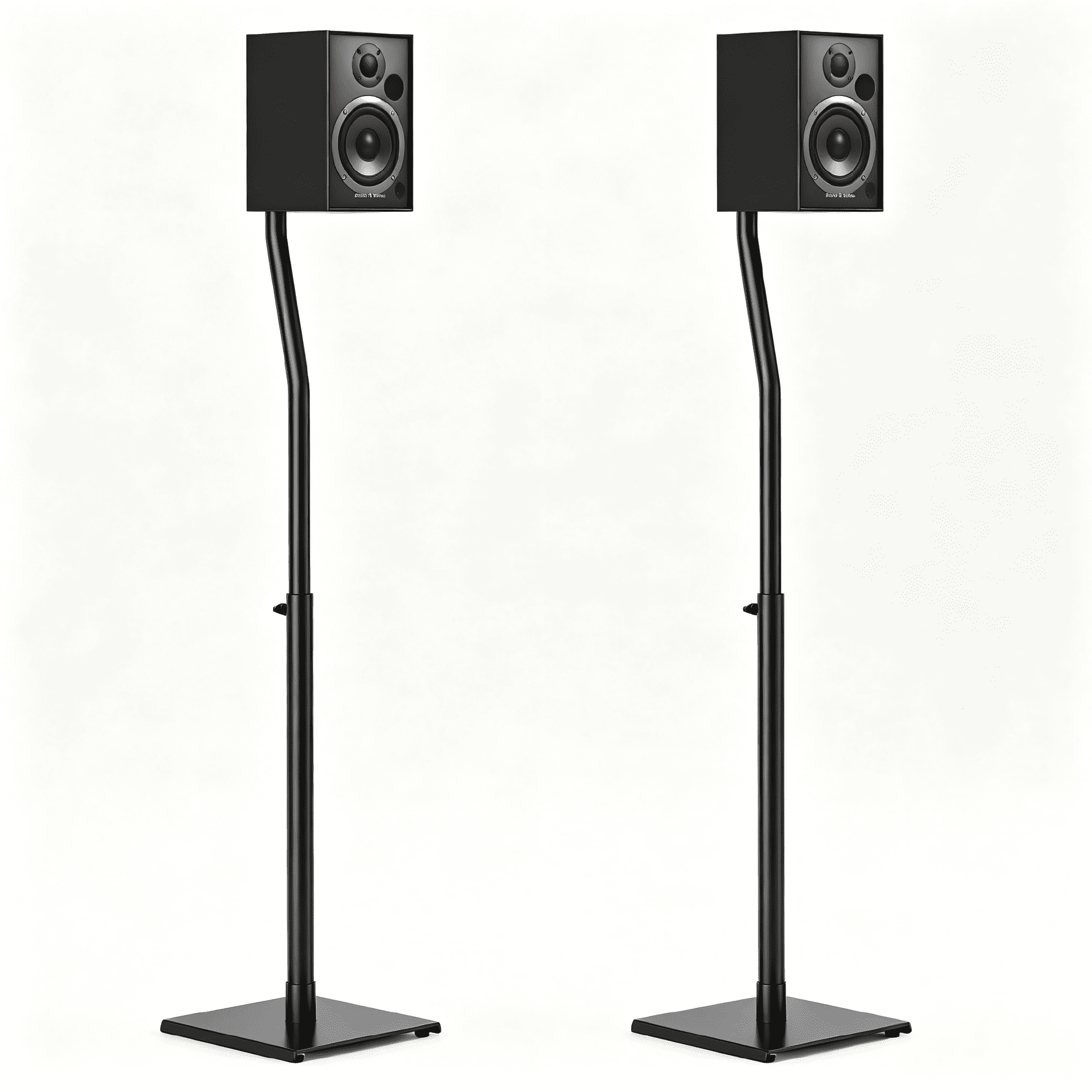 MountLiving Universal Speaker Stands, Height Adjustable Extend 30.7" to 39.7" for Satellite & Bookshelf Speakers,1 Pair，up to 11 lbs Per Stand