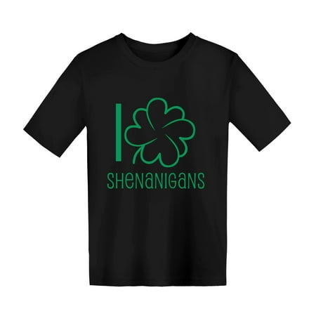

TOWED22 Kids Tshirt Kids Toddler Baby Girls Boys Spring Summer St.Patric.k s Day Print Cotton Short Sleeve Tshirts For Toddler Black