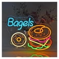 thumbnail image 1 of Letrero De Neón Bagels Luz LED Regulable Alimentada Por USB Para Restaurante, Tienda De Pan, Comida Rápida, Cocina, Decoración De Pared 39cmx29cm, 1 of 7