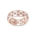 thumbnail image 2 of AFFY Round Simulated Alexandrite Hollowing Flower Ring for Women 14K Rose Gold over Silver-8, 2 of 5