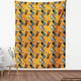 thumbnail image 4 of Ambesonne Cartoon Fabric by the Yard Upholstery, Colorful Funny Shoes Motif, 10 Yards, Dark Orange and Sky Blue, 4 of 5
