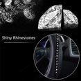 thumbnail image 3 of Steering Wheel Cover Bling Bling Rhinestones Crystals Car Handcraft Steering Wheel Covers Leather for Girls Silver, 3 of 5