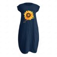 thumbnail image 4 of Pompotops Mode Femmes Décontracté Col Rond Imprimé Tournesol Grande Taille Poche en Solde, 4 of 4