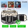 thumbnail image 4 of Medium Dog Playpen Cat Pen with Waterproof Bottom and Removable Zipper Top, Travel Pet Play Pen with Side Door for Dogs Cats, White, 4 of 6