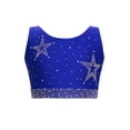 thumbnail image 3 of inlzdz Girls Shiny Rhinestones Crop Tops Gymnastics Dance Tank Tops Crisscross Back Cropped Shirts Blue 16, 3 of 5