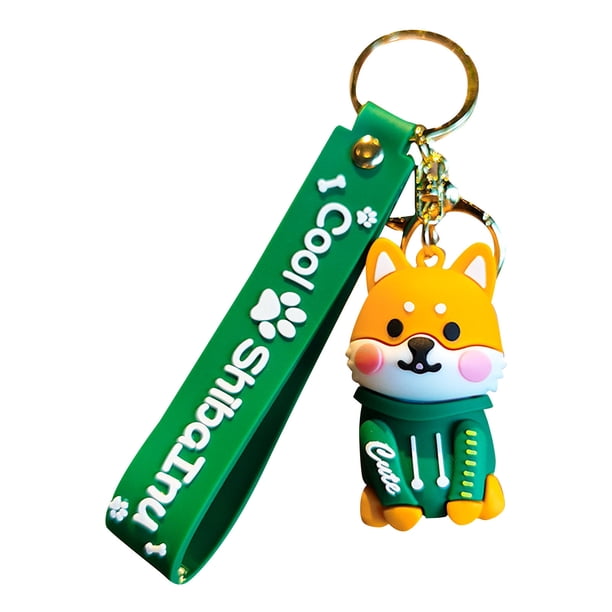 Cachorro de dibujos animados Llavero Pvc Corgi Muñeca Colgante Lindo Cachorro Coche Llavero