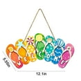 thumbnail image 4 of HongHeng Hello Summer Slippers Hanging Sign Welcome Door Decor Rustic Summer Wall Decor for Door Indoor Yard Outdoor Garden Decoration with Rope, 4 of 9