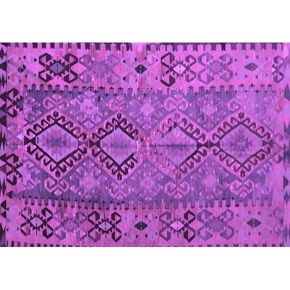Ahgly Company Indoor Rectangle Southwestern Purple Country Area Rugs, 7' x 9'
