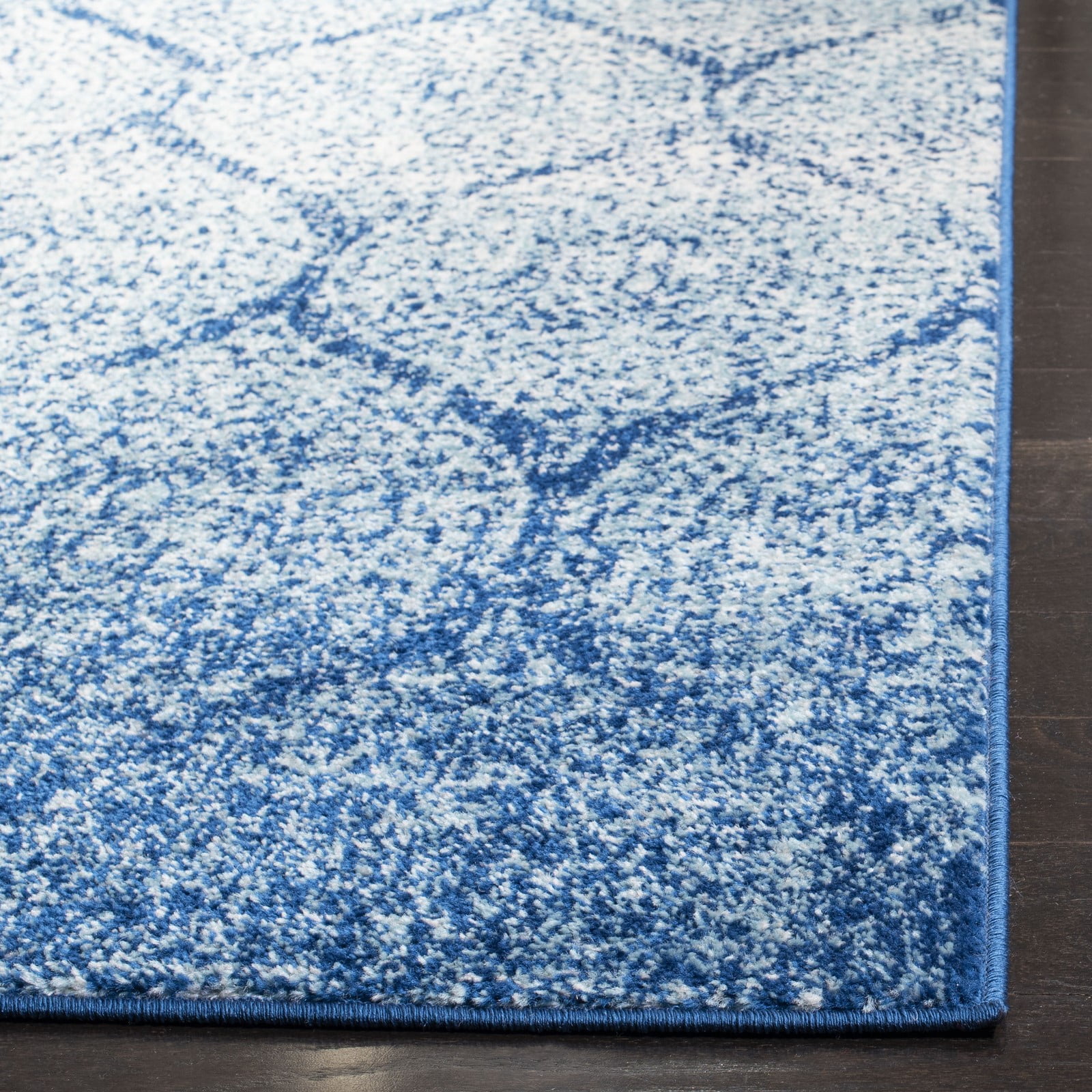 SAFAVIEH Madison Leighton Geometric Runner Rug, Navy/Blue, 2'3" x 14'