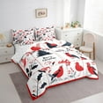 thumbnail image 4 of Castle Fairy Children Cardinal Bird 7-Piece Twin Bedding Sets,Geometric Plaid Bedding Comforter Set,Festival Xmas Breathable Sheet Sets,Ultra Soft Home Decor, 4 of 9