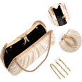 thumbnail image 5 of JKCCZLL Women Elegant Evening Clutch Bag Purse with Detachable Chain Shoulder Crossbody Bags, Handbag for Wedding Party,Apricot,party, 5 of 6