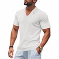 thumbnail image 4 of Bcfgryg Mens V Neck Shirts Short Sleeve Casual Stylish Beach Vacation T Shirt Summer Hippie Tops Men T-shirts, 4 of 5