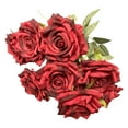thumbnail image 5 of Mightlink 1 Bouquet Artificial Rose Realistic Not Wither No Watering Non-fading Easy to Care 9 Head Photography Props Fake Flower for Desktop, 5 of 7