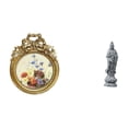 thumbnail image 1 of Marco de fotos redondo pequeño vintage dorado, decorativo, marco de fotos redondo de resina ornamentado, estatua de Guan Yin, resina hecha a mano, ade, 1 of 8