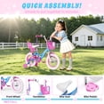 thumbnail image 3 of KORIMEFA Kids Bike for Girls Ages 2-7 Years Old, 12 14 16 Inch Kids Bike with Training Wheels, Doll Seat, Streamers and Basket, Toddler Girls Bike, Multiple Cike, 3 of 12