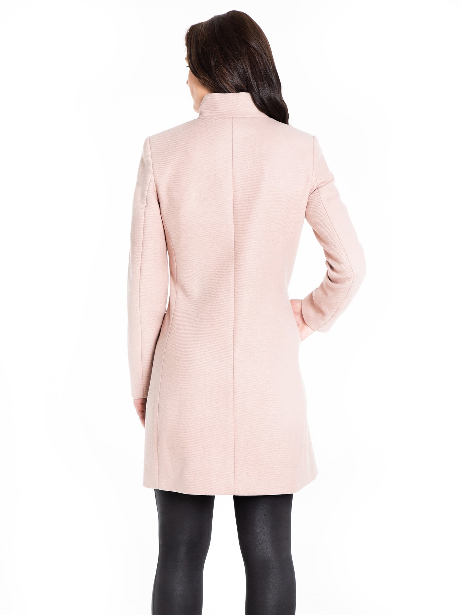 Kensie Women's Wool Blend Front Ruffle Coat